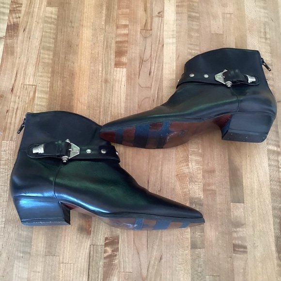 IPANEMA Uruguay black leather pointed toe western 1.25” heel gaucho booties 8.5 - Picture 10 of 12